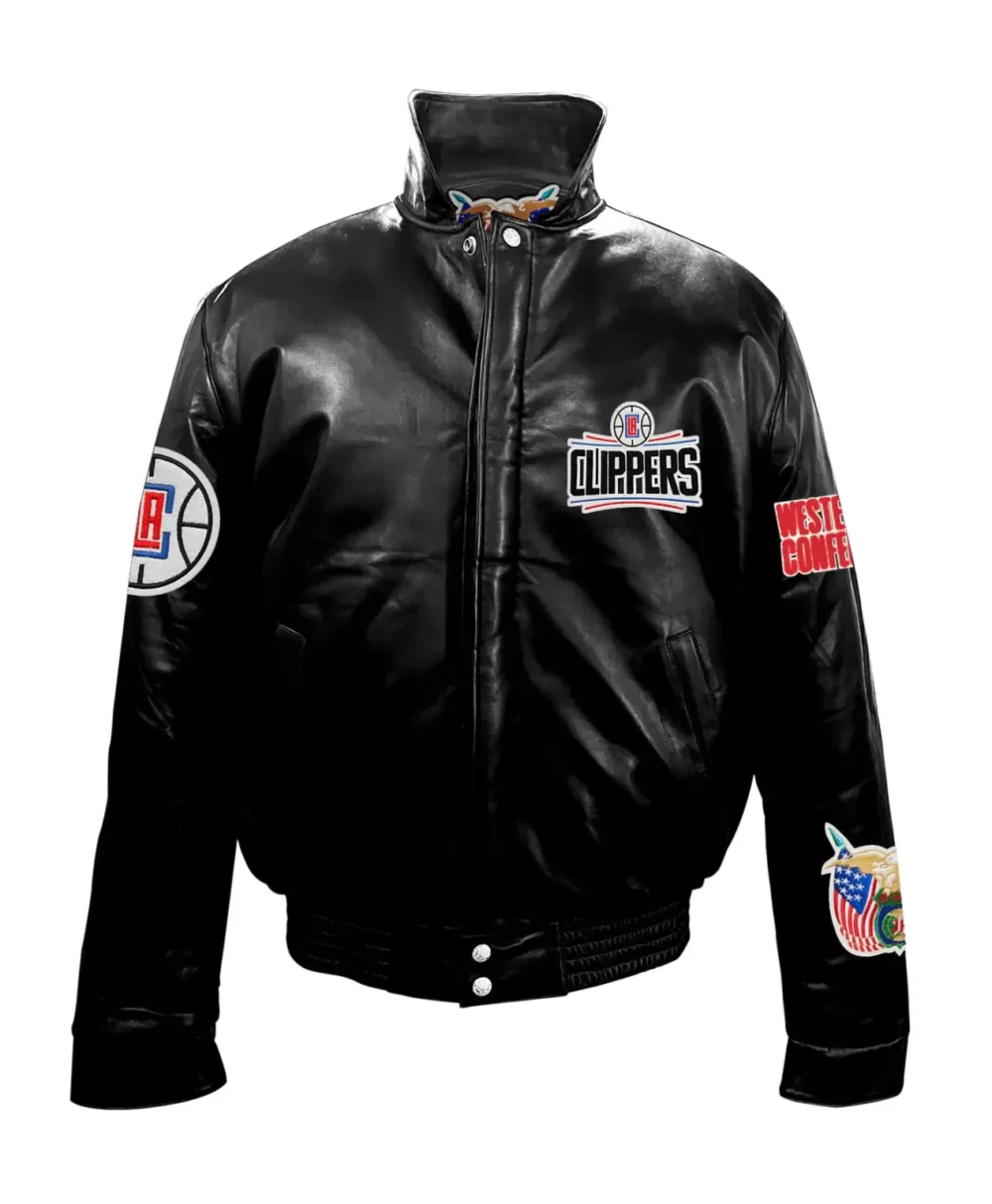 Jeff Hamilton Los Angeles Clippers Full Black Leather Jacket