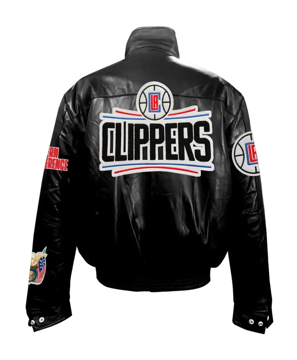 Jeff Hamilton Los Angeles Clippers Full Black Leather Jacket