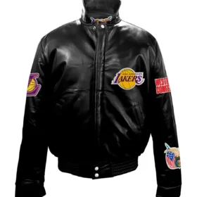 Jeff Hamilton Los Angeles Lakers Black Leather Jacket