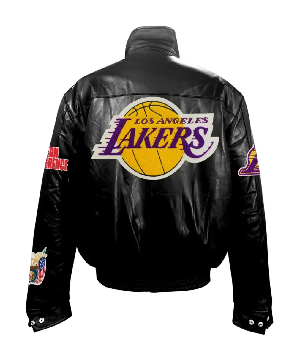 Jeff Hamilton Los Angeles Lakers Black Leather Jacket