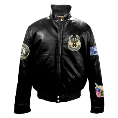 Jeff Hamilton Milwaukee Bucks Full Black Leather Jacket