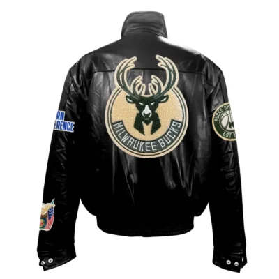 Jeff Hamilton Milwaukee Bucks Full Black Leather Jacket