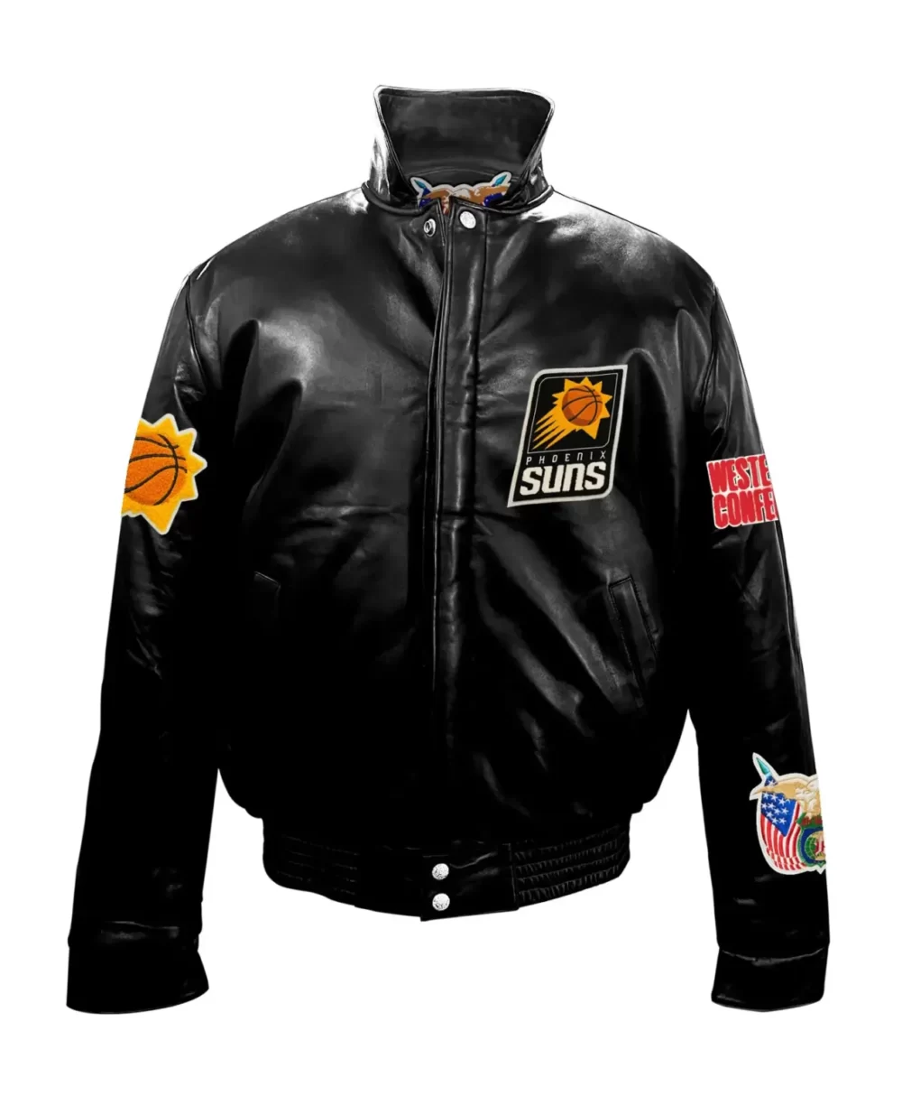 Jeff Hamilton Phoenix Suns Logo Black Leather Jacket