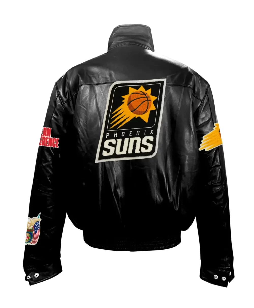 Jeff Hamilton Phoenix Suns Logo Black Leather Jacket