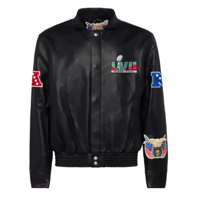 Jeff Hamilton Super Bowl LVII Full-Snap Black Leather Jacket