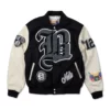 Jeff Hamilton X Brooklyn Nets Black/Cream Wool & Leather Varsity Jacket