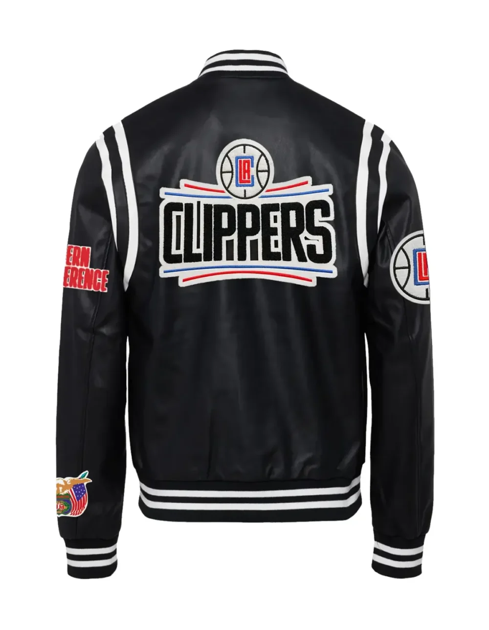 Jeff Hamilton X Los Angeles Clippers Vegan Black & White Leather Jacket