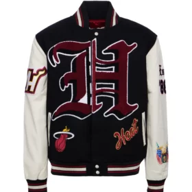 Jeff Hemilton X Miami Heat Wool & Leather Varsity Jacket