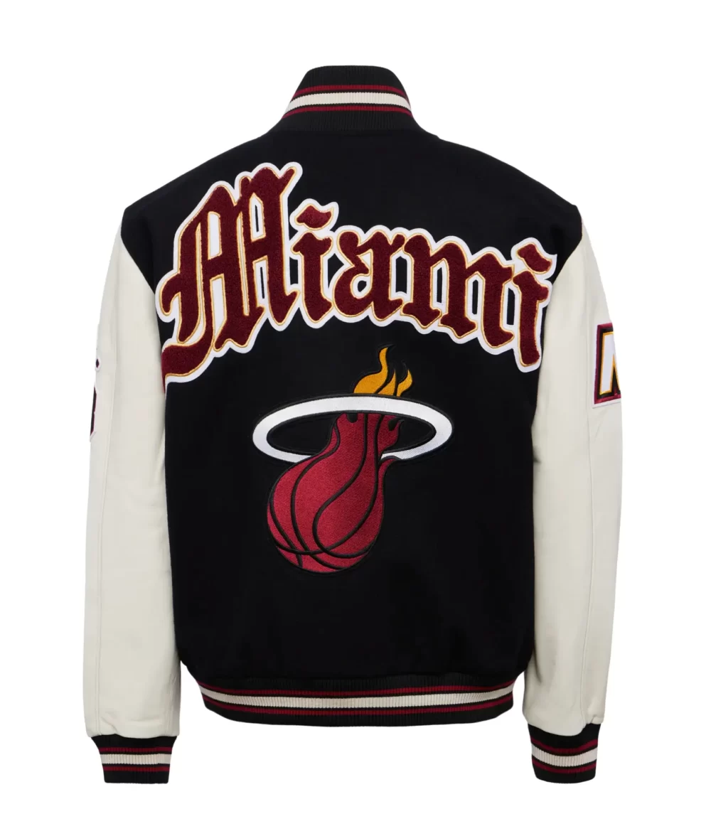 Jeff Hemilton X Miami Heat Wool & Leather Varsity Jacket