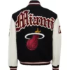 Jeff Hemilton X Miami Heat Wool & Leather Varsity Jacket