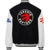 Jeffhamilton X Toronto Raptors Black & White Wool & Leather Jacket