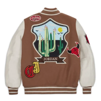 Jordan X Travis Scott Antique Brown Varsity Jacket