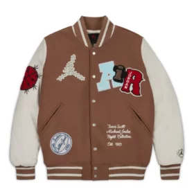 Jordan X Travis Scott Antique Brown Varsity Jacket