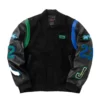 Jordan x Aleali May Black Wool & Leather Varsity Jacket