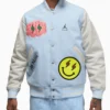 Jordan x J Balvin White/Blue Varsity Jacket