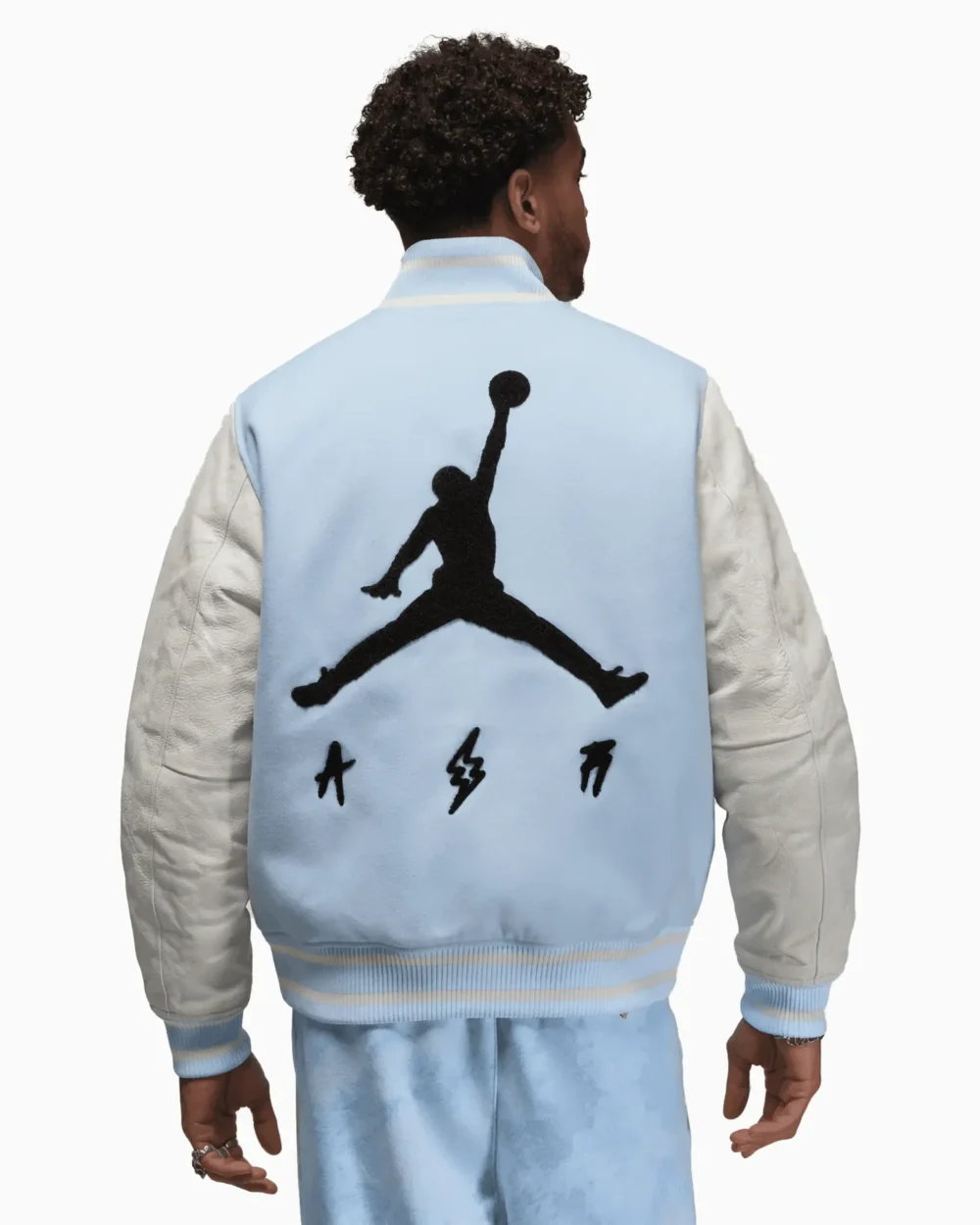 Jordan x J Balvin White/Blue Varsity Jacket