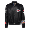 Kansas City Chiefs Jeff Hamilton Full-Snap Black Leather Jacket