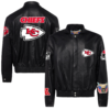 Kansas City Chiefs Jeff Hamilton Full-Snap Black Leather Jacket