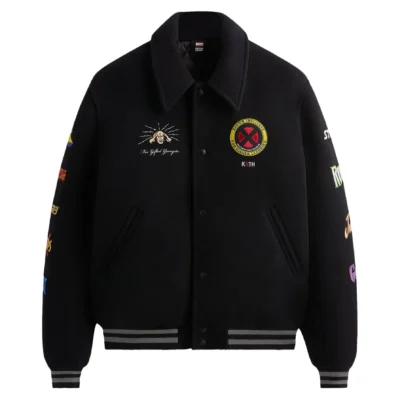 Kith X Marvel X-Men Wool Black Varsity Jacket