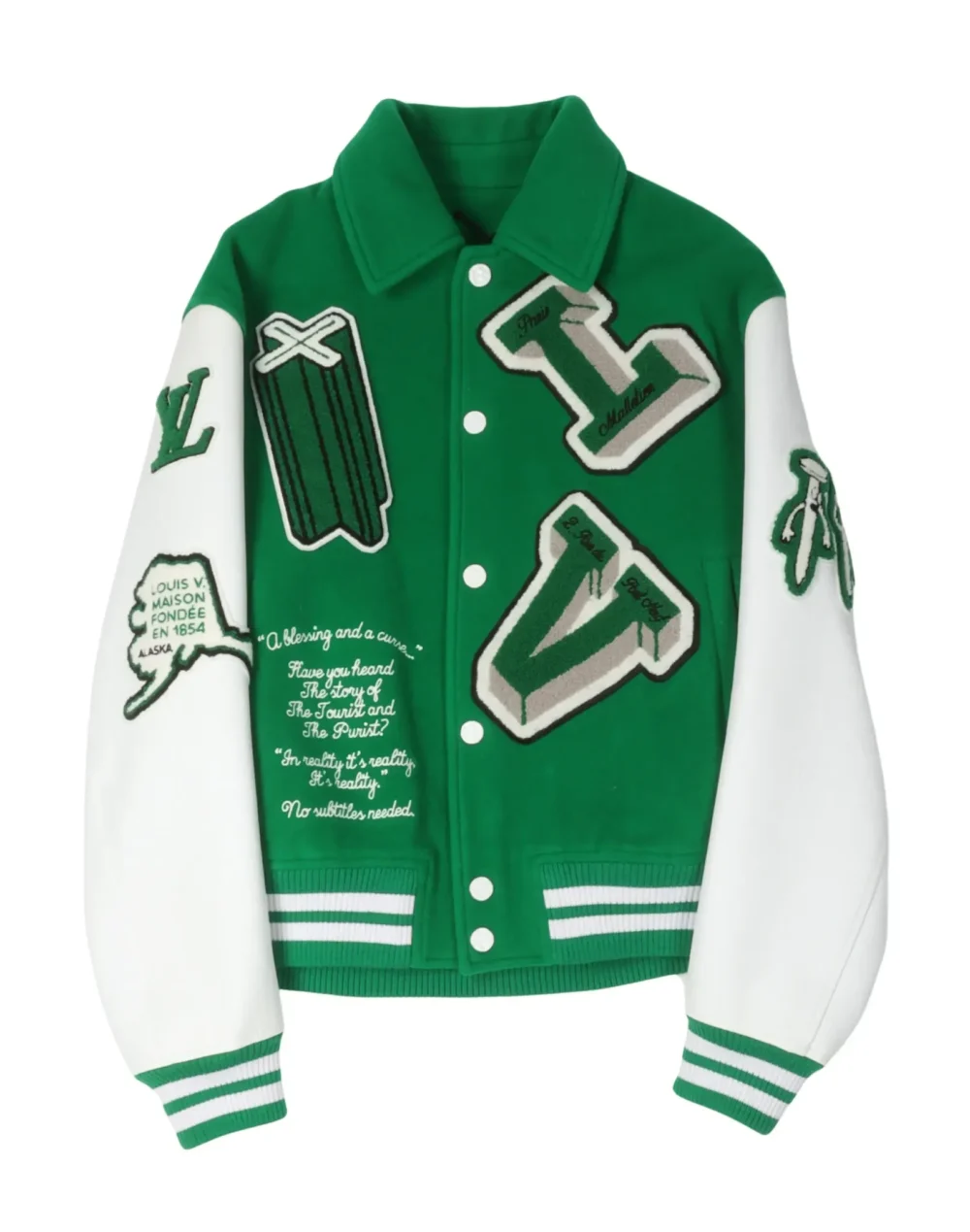 Louis Vuitton Green & White Varsity Jacket