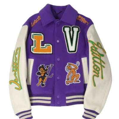 Louis Vuitton Purple & White Varsity Jacket