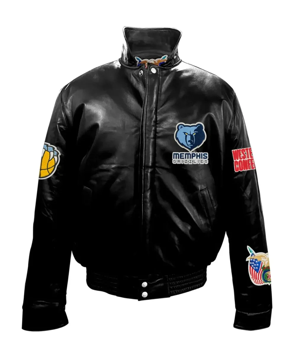 Memphis Grizzlies Jeff Hamilton Black Leather Jacket