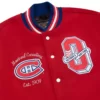 Montreal Canadiens OVO x NHL Red Full-Snap Varsity Jacket