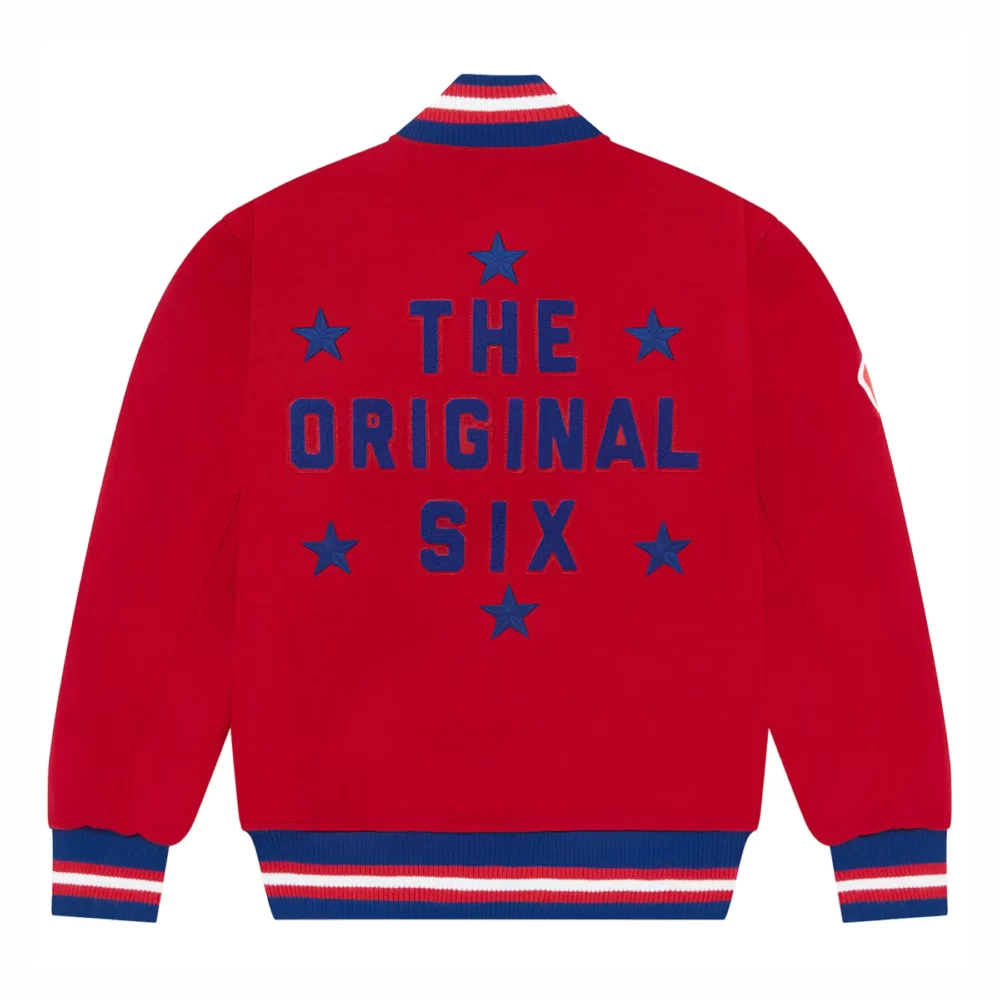 Montreal Canadiens OVO x NHL Red Full-Snap Varsity Jacket