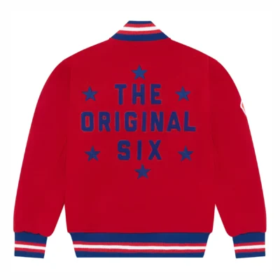 Montreal Canadiens OVO x NHL Red Full-Snap Varsity Jacket