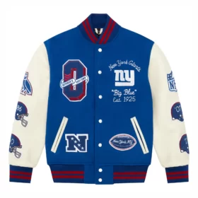 New York Giants OVO Royal Full-Snap Varsity Jacket