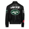 Jeff Hamilton New York Jets Patches Full Leather Black Jacket