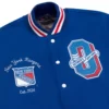 New York Rangers OVO x NHL Blue Full-Snap Varsity Jacket