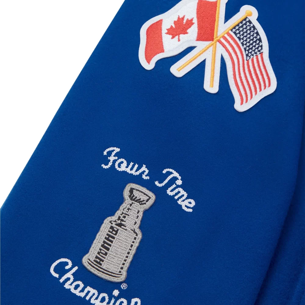 New York Rangers OVO x NHL Blue Full-Snap Varsity Jacket