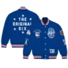 New York Rangers OVO x NHL Blue Full-Snap Varsity Jacket