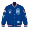 New York Rangers OVO x NHL Blue Full-Snap Varsity Jacket