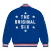 New York Rangers OVO x NHL Blue Full-Snap Varsity Jacket