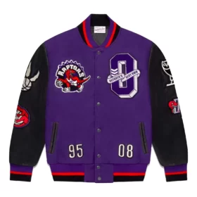 OVO Mitchell And Ness ’95 Raptors Varsity Jacket Purple