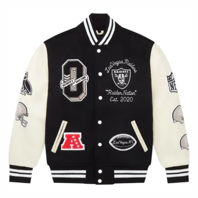 OVO x NFL Las Vegas Raiders Black Full-Snap Varsity Jacket