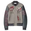 Off White Ac Milan Grey Varsity Jacket