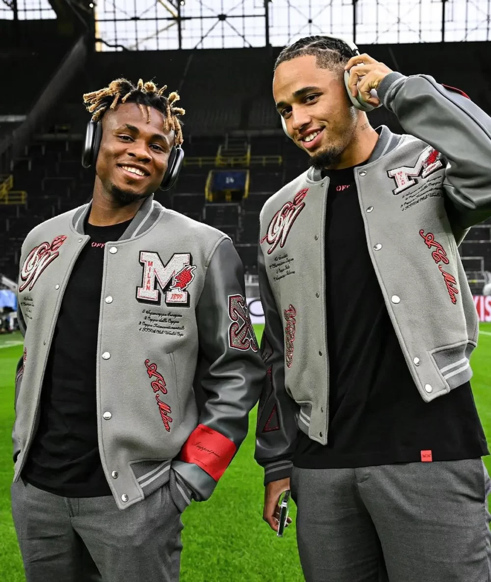 Off White Ac Milan Grey Varsity Jacket