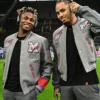 Off White Ac Milan Grey Varsity Jacket