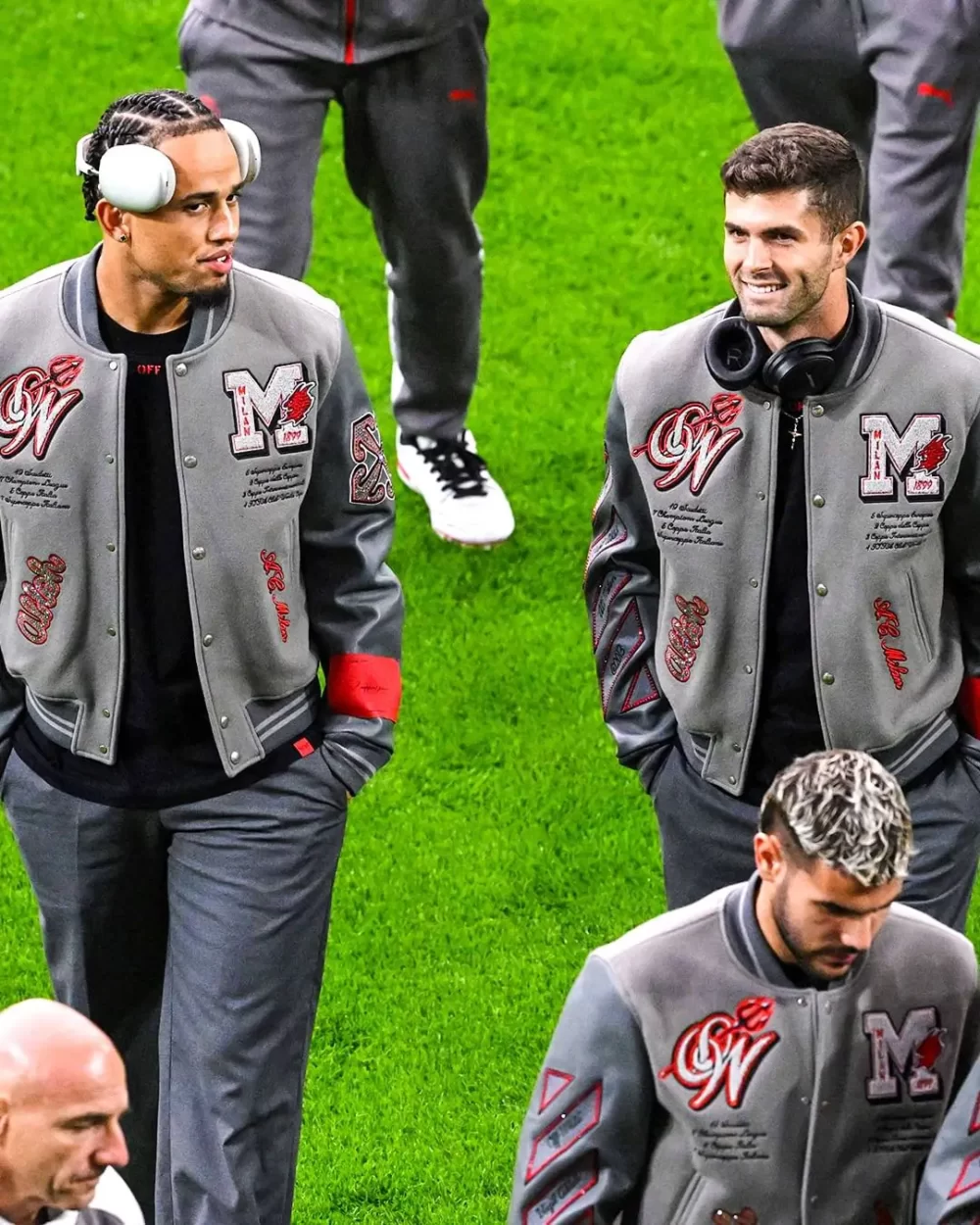 Off White Ac Milan Grey Varsity Jacket