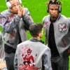 Off White Ac Milan Grey Varsity Jacket