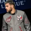 Off White Ac Milan Grey Varsity Jacket