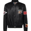 Oklahoma City Jeff Hamilton Thunder Full Black Leather Jacket