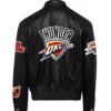 Oklahoma City Jeff Hamilton Thunder Full Black Leather Jacket