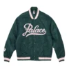 Palace The Arena Satin Green Varsity Jacket