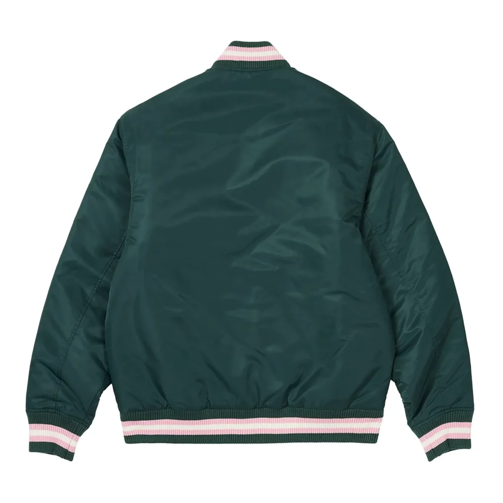 Palace The Arena Satin Green Varsity Jacket