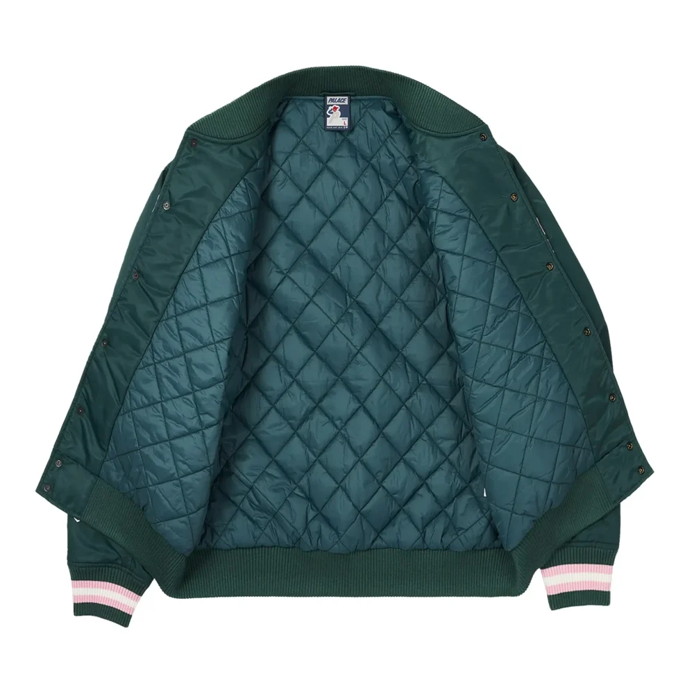 Palace The Arena Satin Green Varsity Jacket