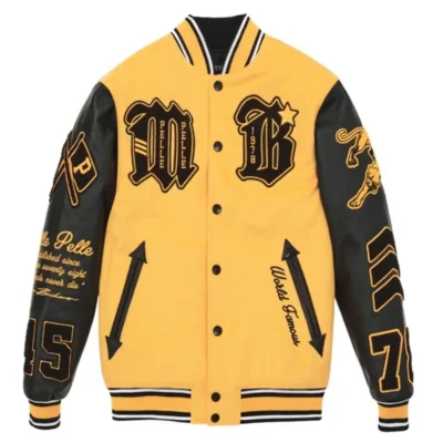 Pelle Pelle Black & Yellow Varsity Jacket